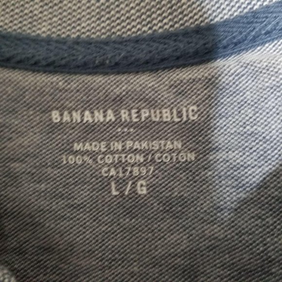 Banana Republic / L / Cotton Gray Striped Polo - Picture 3 of 4
